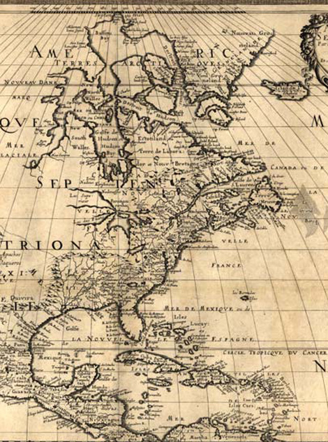 Old Map of the Americas, East Coast