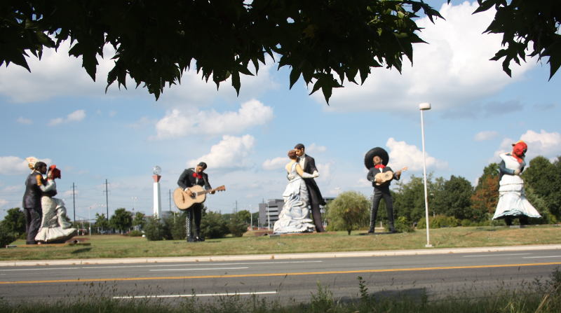 musical group statues at the Transit Center Hamilton, NJ,  Photography by Dave Cohen